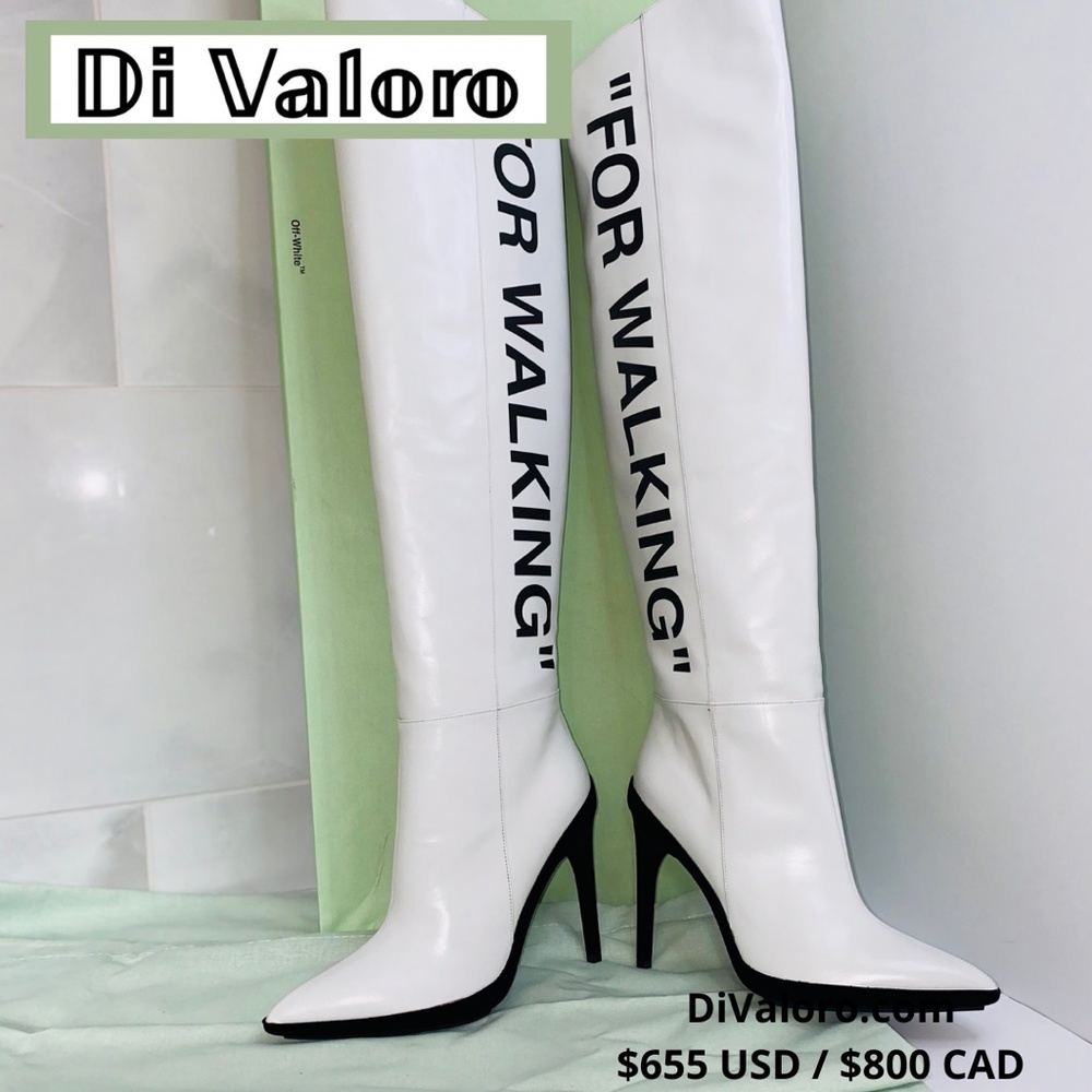 NEW! OFF-WHITE "FOR WALKING" Over-The-Knee Boots